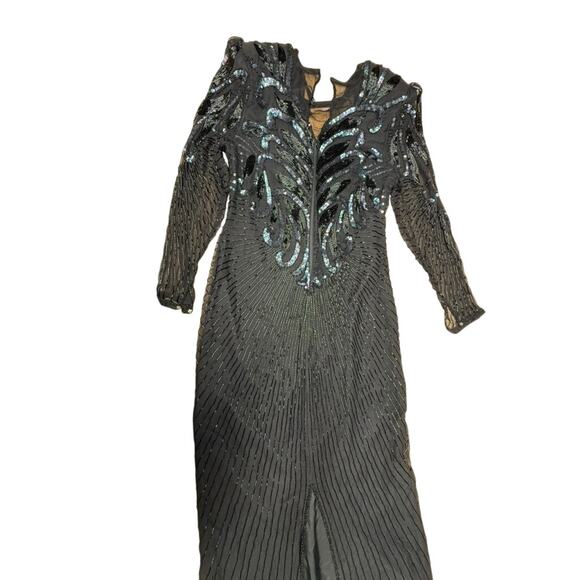 "SCALA" Women's Heavily Beaded Formal Gown VTG SZ L Wedding Eighties PLEASE READ - Picture 12 of 13